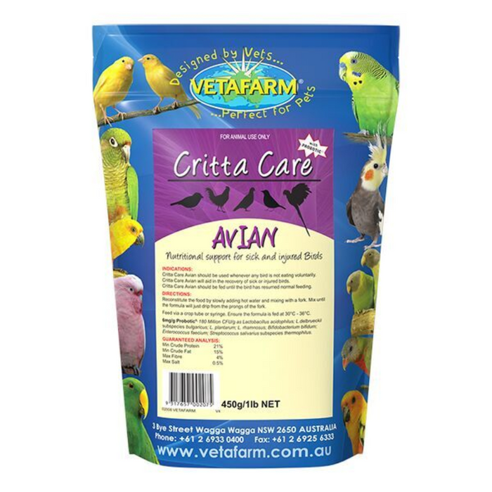 VETAFARM AVIAN CRITTACARE 450G